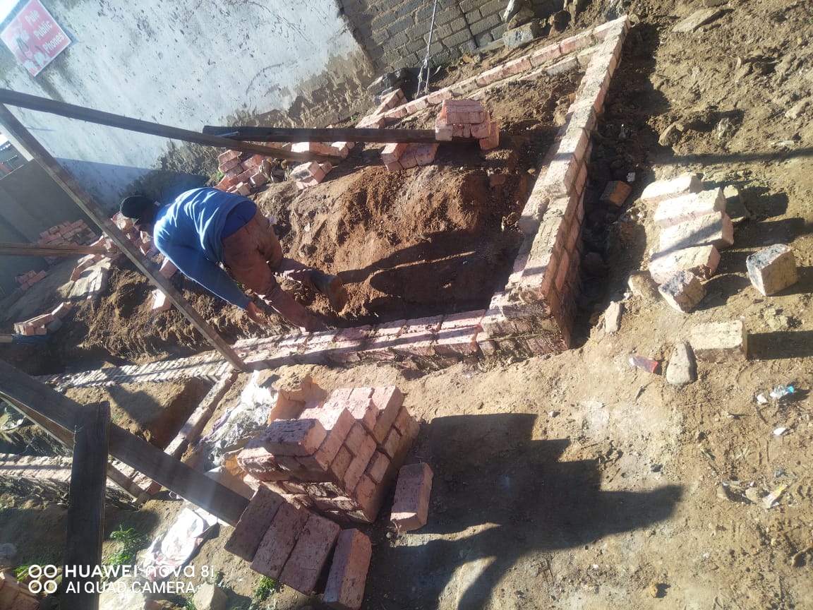 Sewer trench excavation