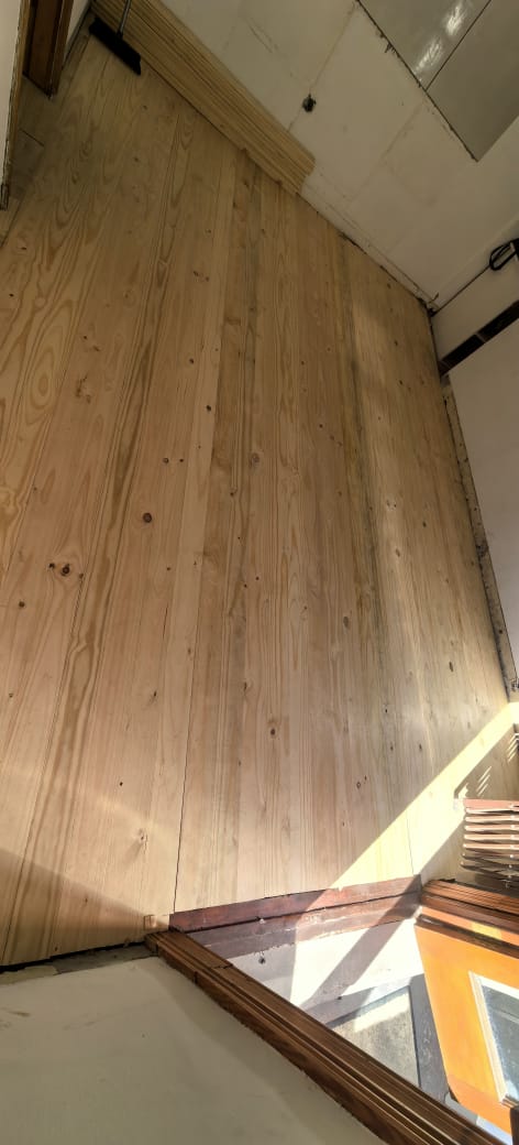 Stairwell with timber floor