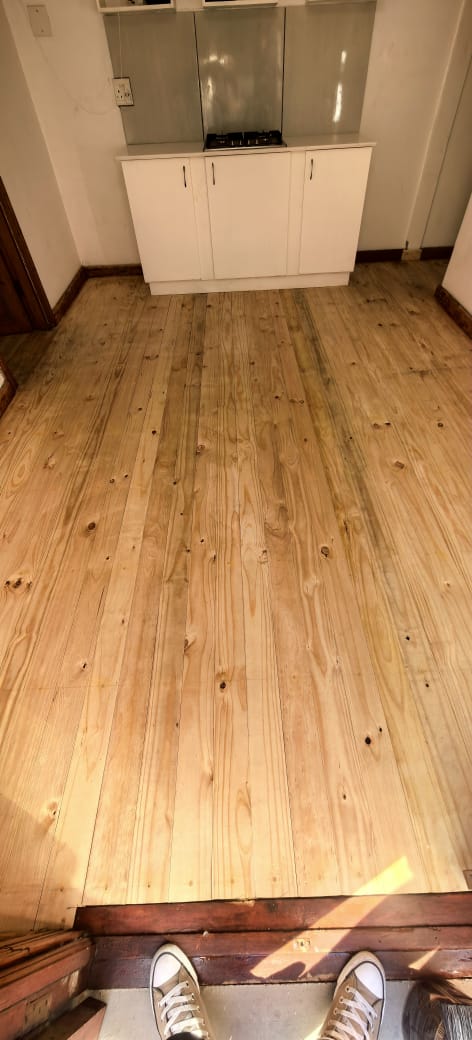 Kitchen with timber flooring