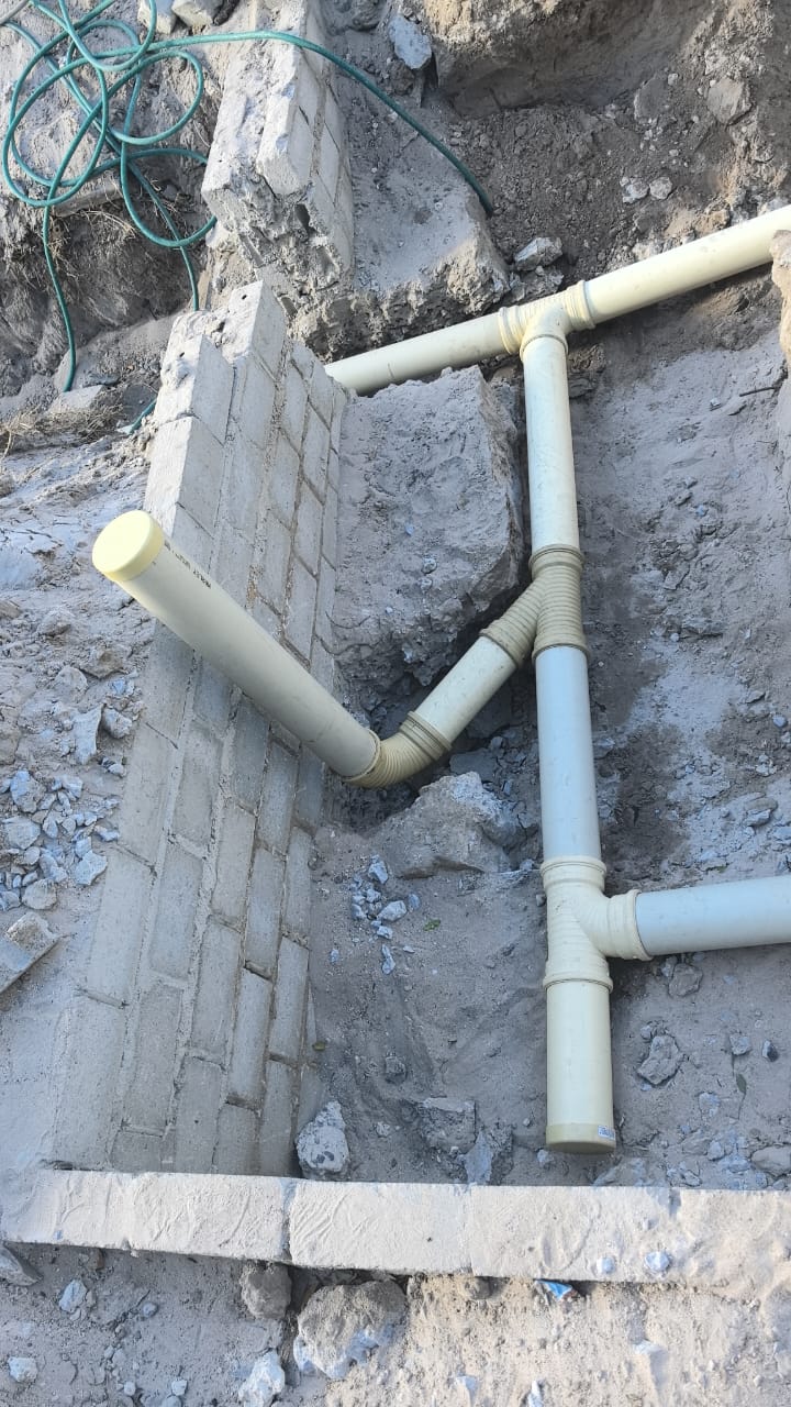 Sewer connection layout