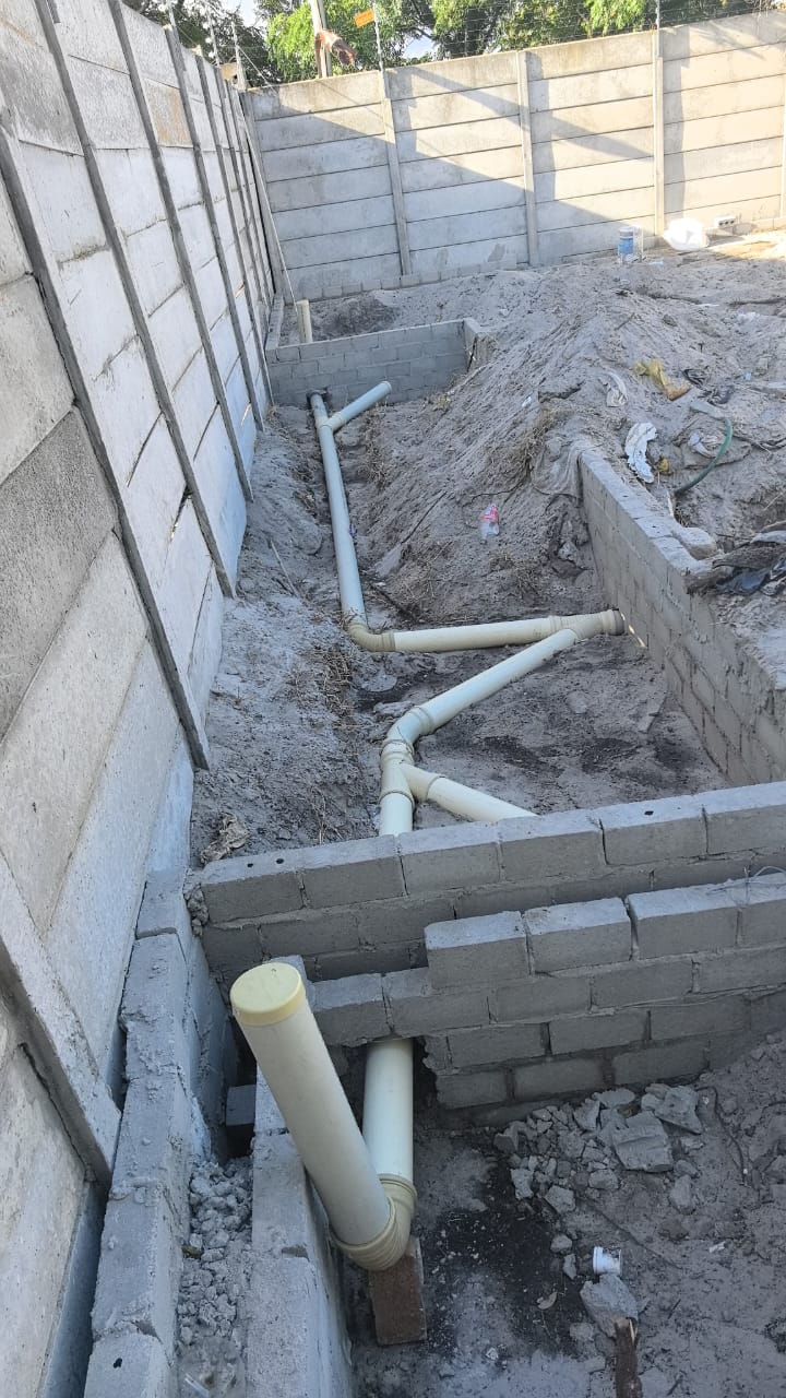 Pipework at corner