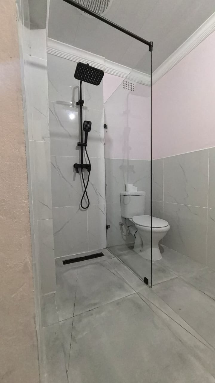 Frameless glass shower