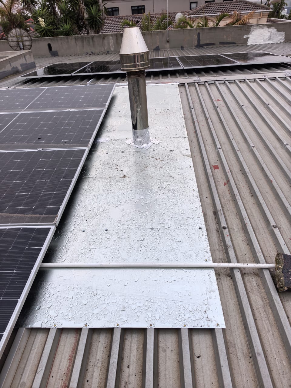 Solar array on flat roof