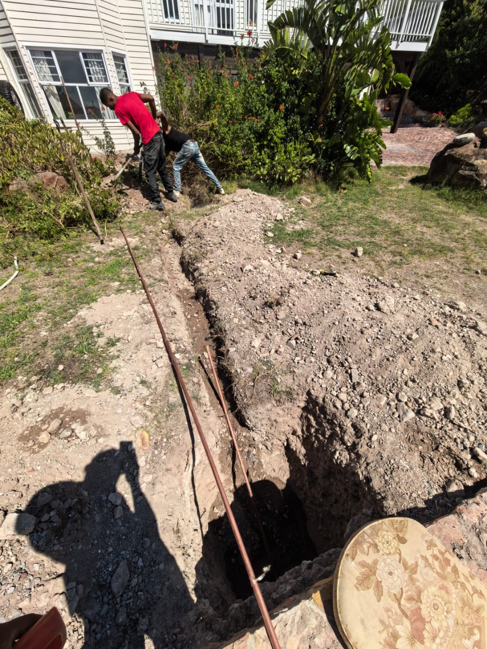 Garden line excavation