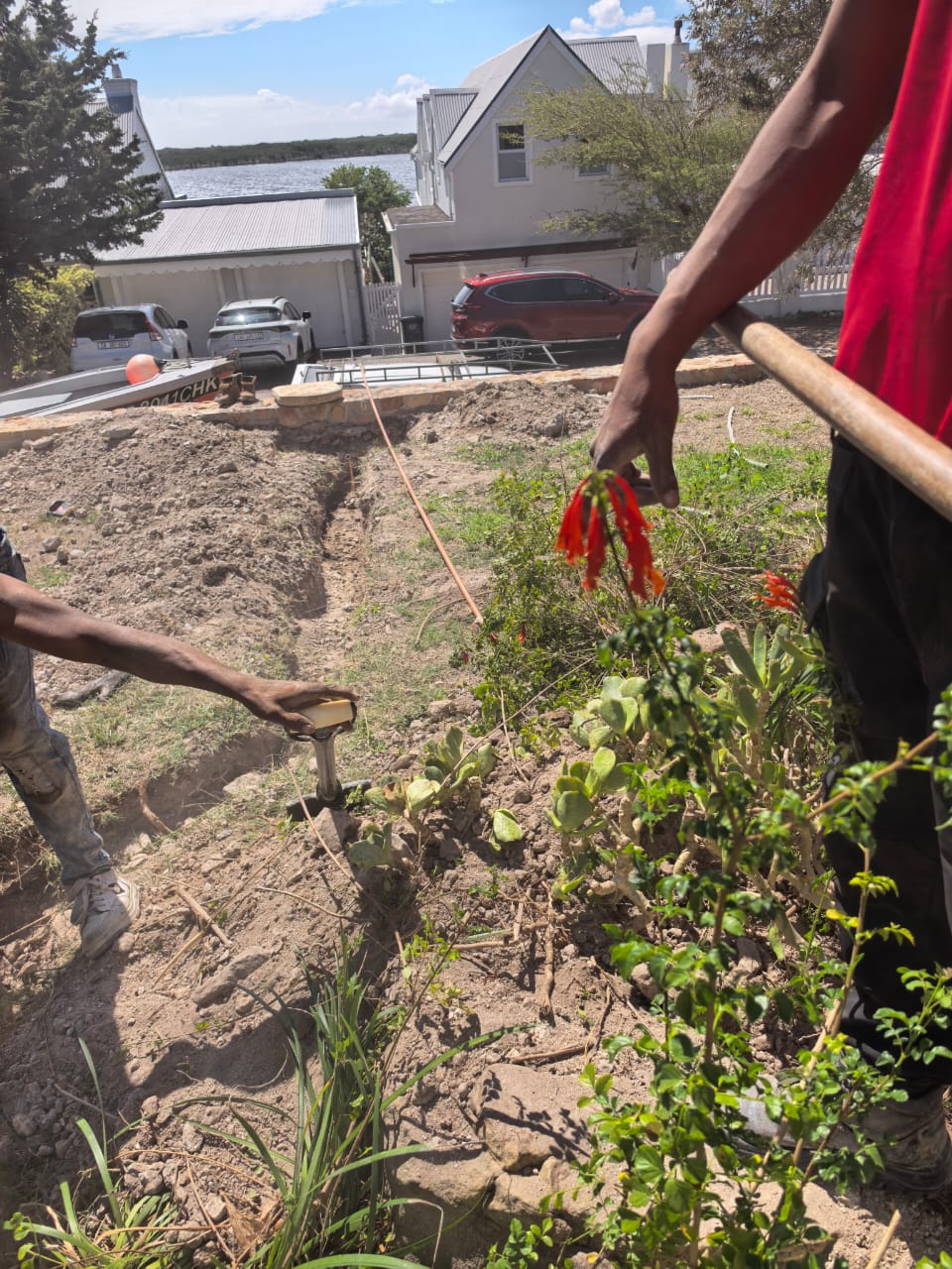 Trenching new water line